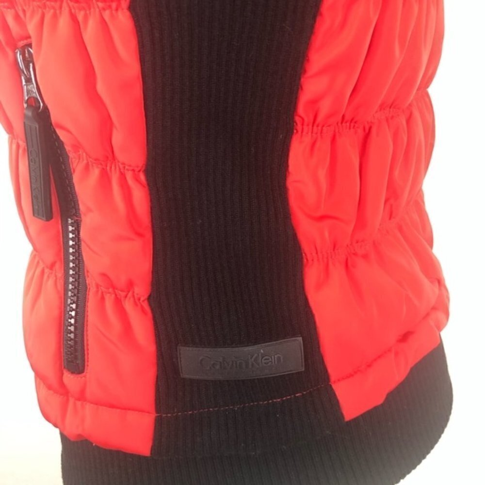 Calvin Klein Red Black Tom Puffer Vest Size S - Picture 4 of 8
